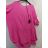 Šaty s príveskom krátky rukáv dámske (2XL/4XL ONE SIZE) TALIANSKA MÓDA IMJ22001/DR 2XL/3XL ružová