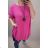 Šaty s príveskom krátky rukáv dámske (2XL/4XL ONE SIZE) TALIANSKA MÓDA IMJ22001/DR 2XL/3XL ružová