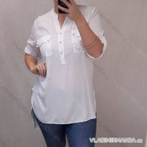 Tunika košilová prodloužená 3/4 dlouhý rukáv dámská (L/XL ONE SIZE) ITALSKÁ MÓDA IM422001