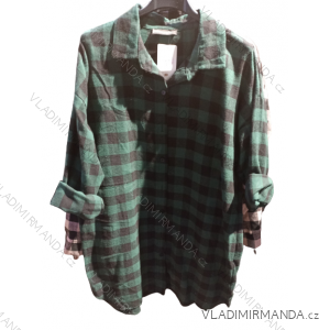 Košeľa predĺžená/šaty košeľové dlhý rukáv dámske nadrozmer (XL/2XL ONE SIZE) TALIANSKA MÓDA IMH22011