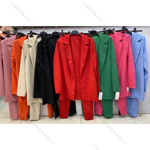 Súprava elegantné sako a nohavice dámska (S / M ONE SIZE) TALIANSKÁ MÓDA IMWE221038