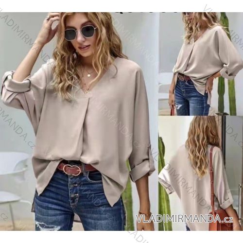 Blúzka/tunika dlhý rukáv dámska (S/M ONE SIZE) TALIANSKA MÓDA IMWY22893