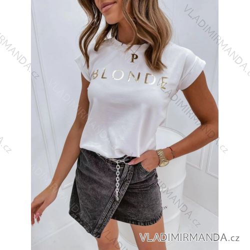 Tričko krátky rukáv dámske (M/L ONE SIZE) TALIANSKA MÓDA IMD22134