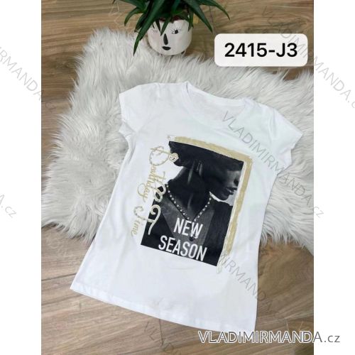 Tričko krátky rukáv dámske (S/M ONE SIZE) TALIANSKA MÓDA IMM222415-J3C