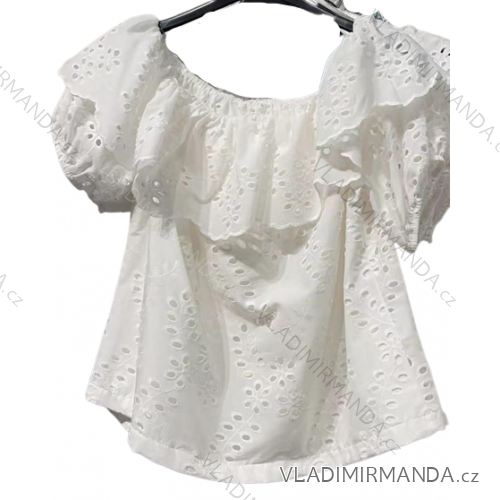 Tričko/blúzka carmen krátky rukáv dámske (S/M ONE SIZE) TALIANSKA MÓDA IMM22223