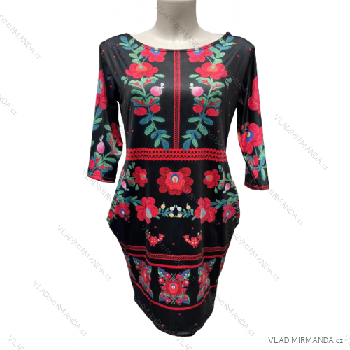 Šaty klasik 3/4 rukáv dámske (S/M ONE SIZE) TALIANSKA MÓDA IMM22232