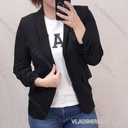 Sako tenké jarné dlhý rukáv dámske (S / M ONE SIZE) TALIANSKÁ MÓDA IMD21755