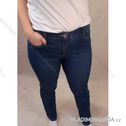 Rifle jeans dámske nadrozmerné s gumou v páse (40-52) SMILING SAL22W882 Modrá svetlá 46