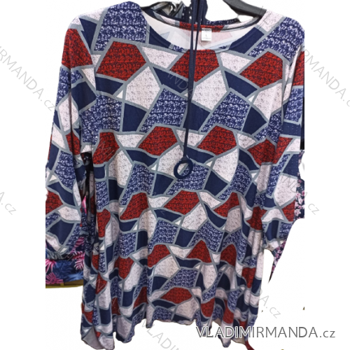 Šaty/tunika s príveskom 3/4 rukáv dámska (L-4XL) POLSKÁ MODA PME22020