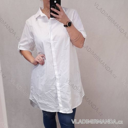 Košeľa oversize dlhý rukáv dámske nadrozmer (2XL/3XL OENE SIZE) TALIANSKA MODA IMD22062/DR