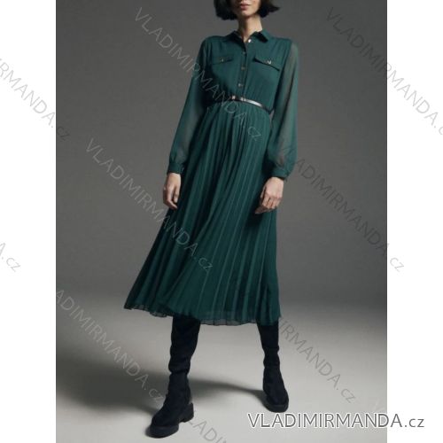 Šaty dlhé košeľové dlhý rukáv dámske (S / M ONE SIZE) TALIANSKÁ MÓDA IMWG221190