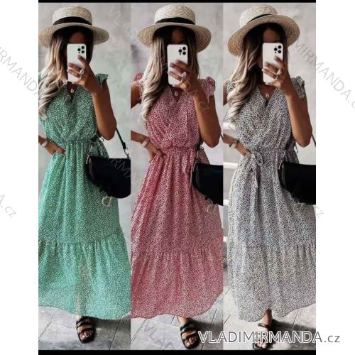 Šaty dlhé bez rukávu dámske (S/M ONE SIZE) TALIANSKA MÓDA IMWG221229