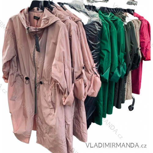 Bunda/kabát šusťáková s kapucňou dlhý rukáv dámska (S/M ONE SIZE) TALIANSKA MODA IMC22258