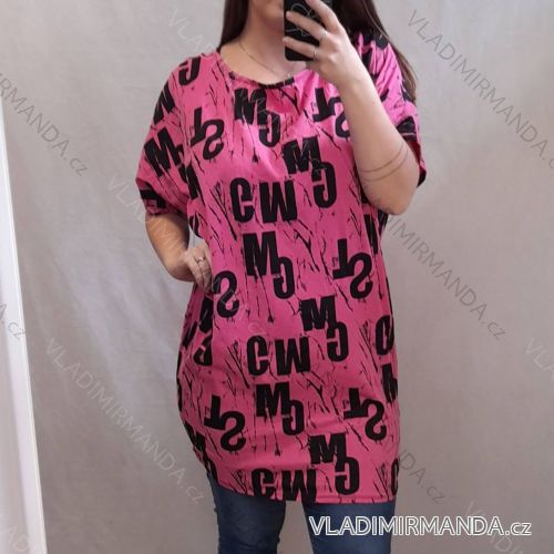 Tunika oversize krátky rukáv dámska (2XL/3XL ONE SIZE) TALIANSKA MÓDA IMB22051