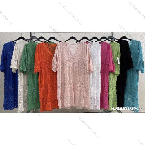 Tunika čipková oversize krátky rukáv dámska (S/M/L/XL ONE SIZE) TALIANSKA MÓDA IMWA221295