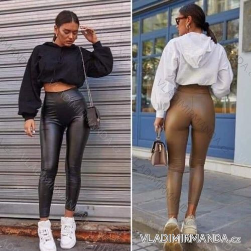 Legíny koženkové zateplené dlhé dámske (SML-XL) TALIANSKA MÓDA GONDOLA BLUE IMM213210