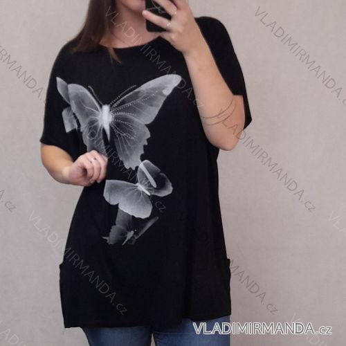 Tunika tričko krátky rukáv dámska (uni 3XL / 4XL) MODA ITALY TML22FLYBU
