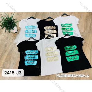 Tričko krátky rukáv dámske (S/M ONE SIZE) TALIANSKA MÓDA IMM222415-J3H