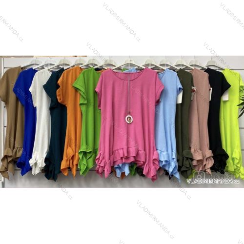 Tunika s príveskom krátky rukáv dámska (S/M ONE SIZE) TALIANSKA MÓDA IMWA221452