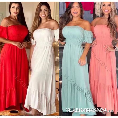 Šaty letné žabičkované carmen dámske (S/M ONE SIZE) TALIANSKA MÓDA IMWY221464