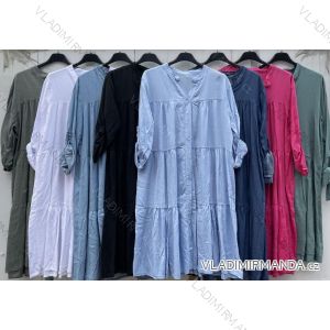 Šaty košeľové dlhý rukáv viskoza dámske (S/M/L ONE SIZE) TALIANSKA MÓDA IMWM221373