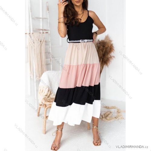 Šaty dlhé letné na ramienka dámske (S / M ONE SIZE) TALIANSKÁ MÓDA IMWY221397