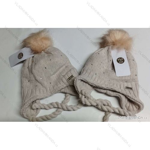 Čiapky zimné detská dievčenská ((38-40cm) YOCLUB POĽSKO CZ-284/D/77