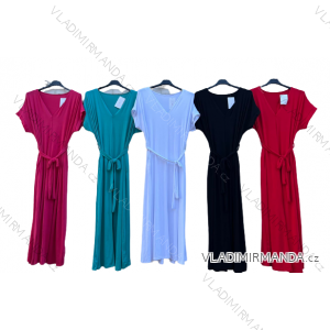 Šaty dlhé letné krátky rukáv dámske nadrozmer (XL/2XL ONE SIZE) TALIANSKA MODA IMD22308