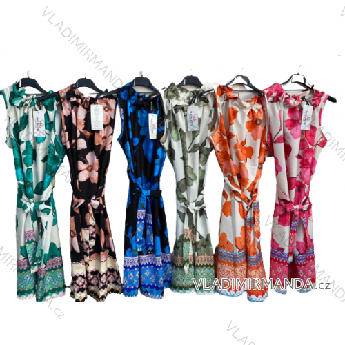 Šaty letné bez rukávu dámske (S/M ONE SIZE) TALIANSKA MÓDA IMM22385