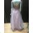Šaty dlhé spoločenské elegantné plesové na ramienka dámske (S/M ONE SIZE) TALIANSKA MÓDA IMM22409