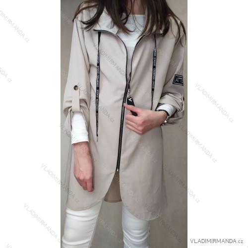 Bunda / Kabát dlhý rukáv dámska (L / XL ONE SIZE) TALIANSKA MODA IM4211321/DR béžová L / XL