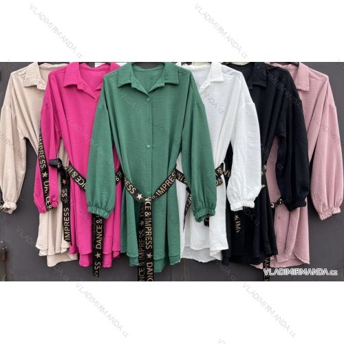 Košeľa predĺžená dlhý rukáv dámske (S/M ONE SIZE) TALIANSKA MÓDA IMWM221488