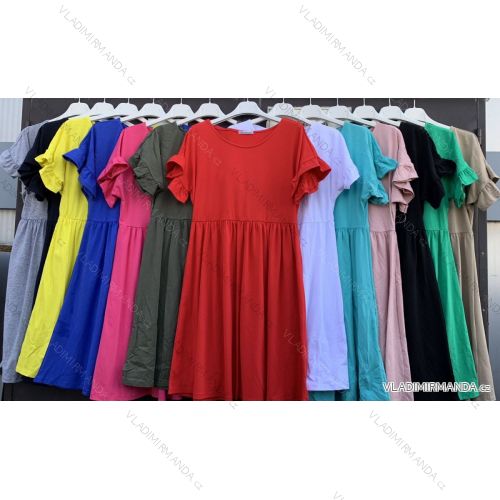 Šaty letné voľnočasové bavlnené krátky rukáv dámske (S/M/L ONE SIZE) TALIANSKA MÓDA IMWM221526