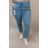 Nohavice strečové dámske nadrozmer (XL/2XL/3XL ONE SIZE) TALIANSKA MÓDA IMJ220015/DR 2XL/3XL modrá svetlá