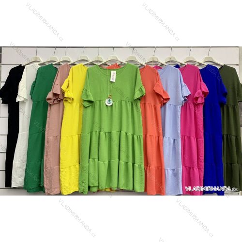 Šaty s príveskom voľnočasové krátky rukáv dámske (S/M/L ONE SIZE) TALIANSKA MÓDA IMWC221607