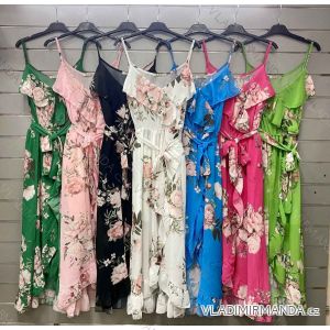 Šaty letné dlhé šifónové na ramienkach dámske (S/M ONE SIZE) TALIANSKA MÓDA IMWG221628