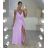 Šaty saténové elegantní na ramienka dlhé dámske (S/M ONE SIZE) TALIANSKA MÓDA IMD22263/DR
