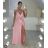Šaty saténové elegantní na ramienka dlhé dámske (S/M ONE SIZE) TALIANSKA MÓDA IMD22263/DR