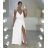 Šaty saténové elegantní na ramienka dlhé dámske (S/M ONE SIZE) TALIANSKA MÓDA IMD22263/DR