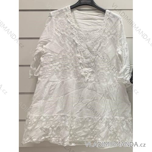 Šaty letné krajkové bavlnené krátky rukáv dámske (S/M/L ONE SIZE) TALIANSKA MÓDA IMWY22052