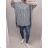 Košile krátký rukáv dámské nadrozměrné Viskozové (XL-5XL) ITALSKÁ MÓDA IM4211661 tmavě modrá
