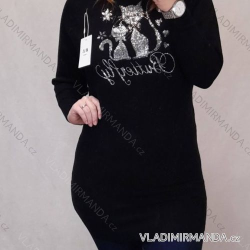 Sveter predĺžený dlhý rukáv dámsky (M / L ONE SIZE) FRANCÚZSKA MÓDA FMB21011
