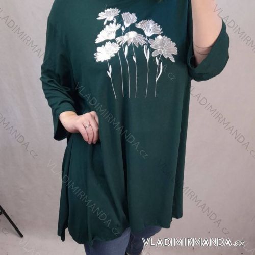 Tunika 3/4 rukáv dámska nadrozmer (5XL-6XL) POLSKÁ MÓDA PMWT22SABINE