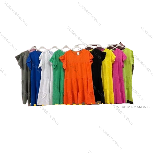 Šaty krátky rukáv dámske nadrozmer (3XL/4XL ONE SIZE) TALIANSKA MÓDA IMWQ22035
