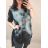 Tunika oversize krátky rukáv s príveskom dámska nadrozmer (3XL/4XL ONE SIZE) TALIANSKA MóDA IM422FABIA/DR