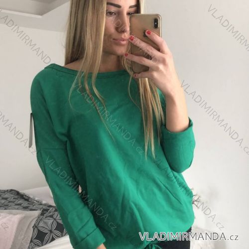 Tunika zaväzovací dlhý rukáv dámska (S/M/L ONE SIZE) TALIANSKA MóDA IM522GREE
