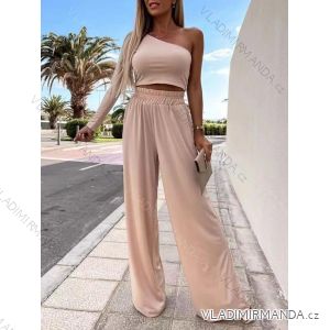 Súprava letná elegantný top a nohavice dámska (S/M/L ONE SIZE) TALIANSKA MÓDA IMD24091