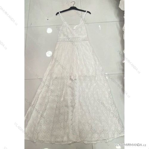 Šaty krajkové na ramienka dámske bavlnené (S/M/L ONE SIZE) TALIANSKA MÓDA IMWB221644