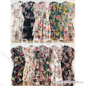 Šaty letné šifónové kvetované bez rukávov dámske (S/M/L ONE SIZE) TALIANSKA MÓDA IMWG221670