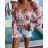 Top blúzka carmen letný dlhý rukáv dámsky (S/M/L ONE SIZE) TALIANSKA MÓDA IMWE221685